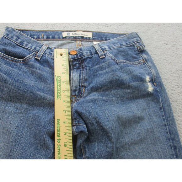 Y2K Flare Leg Trouser Blue Denim Jeans Size 8 GAP USA Made Low Rise Pants - Picture 5 of 9